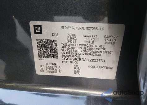 2019 Chevrolet Silverado 1500 Lt from USA, damaged, VIN 1GCPWCED8KZ211763